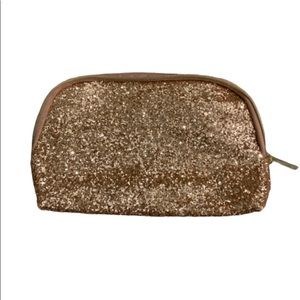Lancôme rose gold sparkling glitter makeup bag